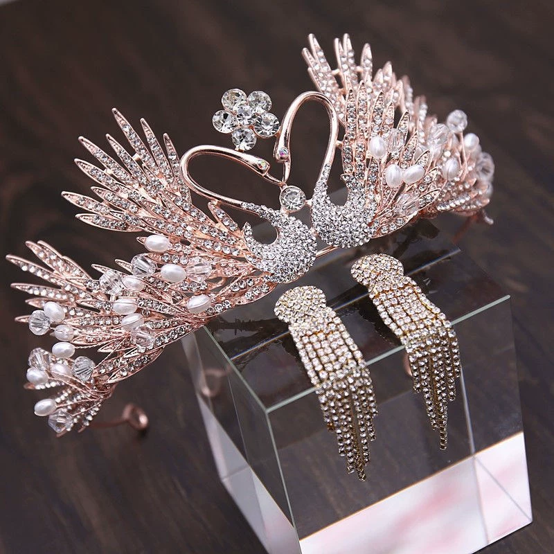Tiara for bride, set, 2021 collection, 3 piece set