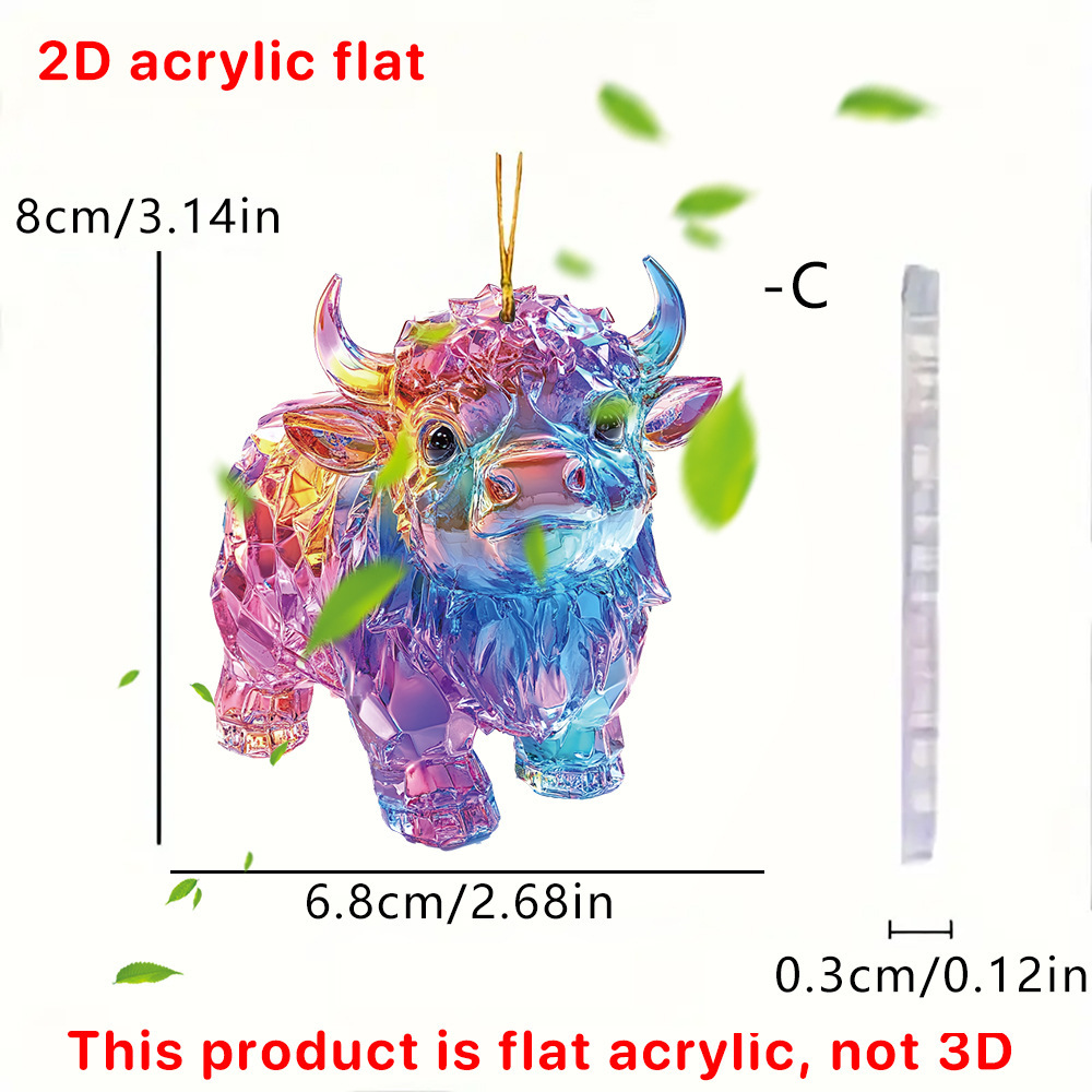 Transfronterizo Amazon nuevo colorido animal 2D plano acrílico pequeño colgante decoración interior del automóvil colgante