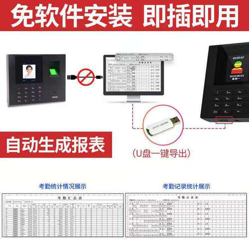 Deli Time and Attendance Machine 34521 Face Recognition Time Card Machine Employee Sign-in Machine for Commuting and Getting off Work Intelligent Time Card Time and Attendance Machine