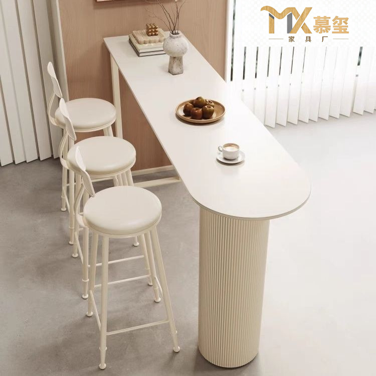 Light Luxury Slate Bar Table for Home Living Room Kitchen Side Partition Bar Balcony Wall-Mounted Small Apartment High Table