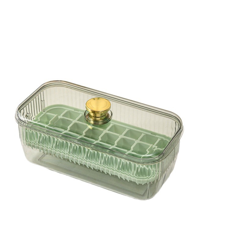 Empuje-tipo bandeja de hielo refrigerador fabricante de hielo alimentos grado silicona multi-capa sellada bandeja de hielo con tapa