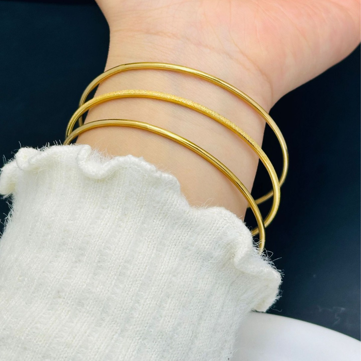Sansheng Sanshi pulsera de moda para mujer pulsera de todo fósforo moda coreana Acero de titanio joyería de oro que no se desvanece simple luz de lujo