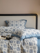 裸睡双层纱布丨四件套全棉纯棉床单被套美式复古风高级感夏季床品