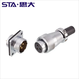 WS20航空插头 方形插座对接头TQ/Z连接器DS20正反装8芯工业连接器