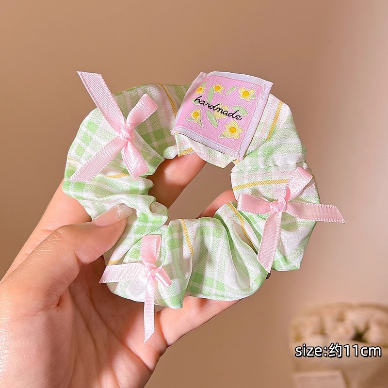 Encaje retro francés, diadema de intestino grueso, mujer 2025, nuevo estilo, cuerda para el cabello, banda de goma, lazo, dulce cuerda para el cabello, accesorios para el cabello