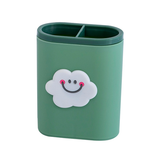 INS Creative Double Grid Pen Holder Girly Heart Cartoon Student Office Desktop Multifunctional Separation Storage Box Ornaments