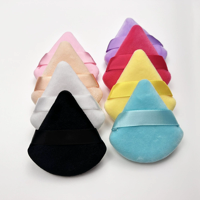 Loose Powder Puff Triangular Soft Sponge, Velvet Makeup Applicator, Multi-color Options