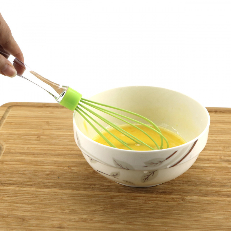 10 pulgadas 5 líneas PS cristal de silicona transparente batidor de huevos casero manual batidor de crema y fabricantes de carpas al por mayor
