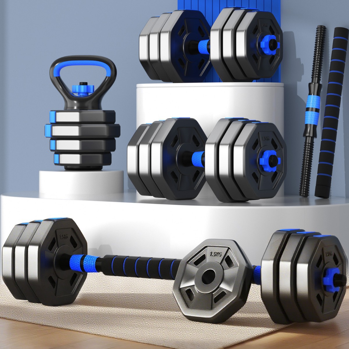 Dumbbell Men's Fitness Home Adjustable Weight Barbell Youth Dormitory Yaling Combination Set Exercise Equipment