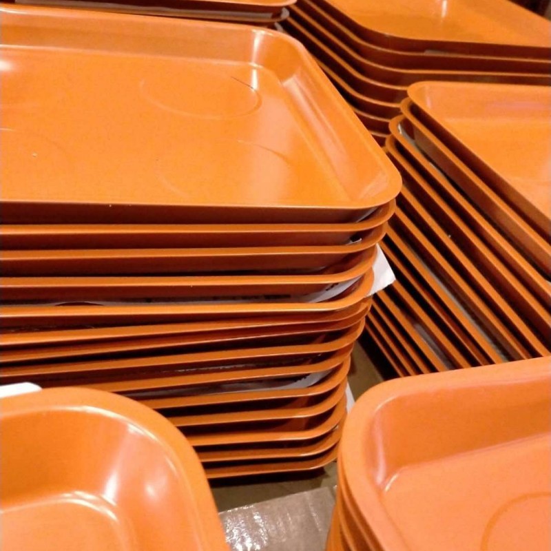11-1/2in橙色特大四底托盘尺寸290*270*38（mm）大小方碗整套热销