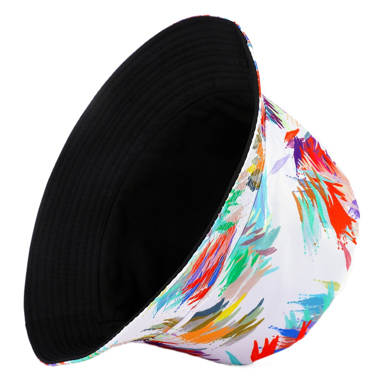 Nuevo sombrero de pescador impreso sombrero de lavabo de doble cara teñido con lazo para hombres sombrero de Sol de protección solar al aire libre de verano