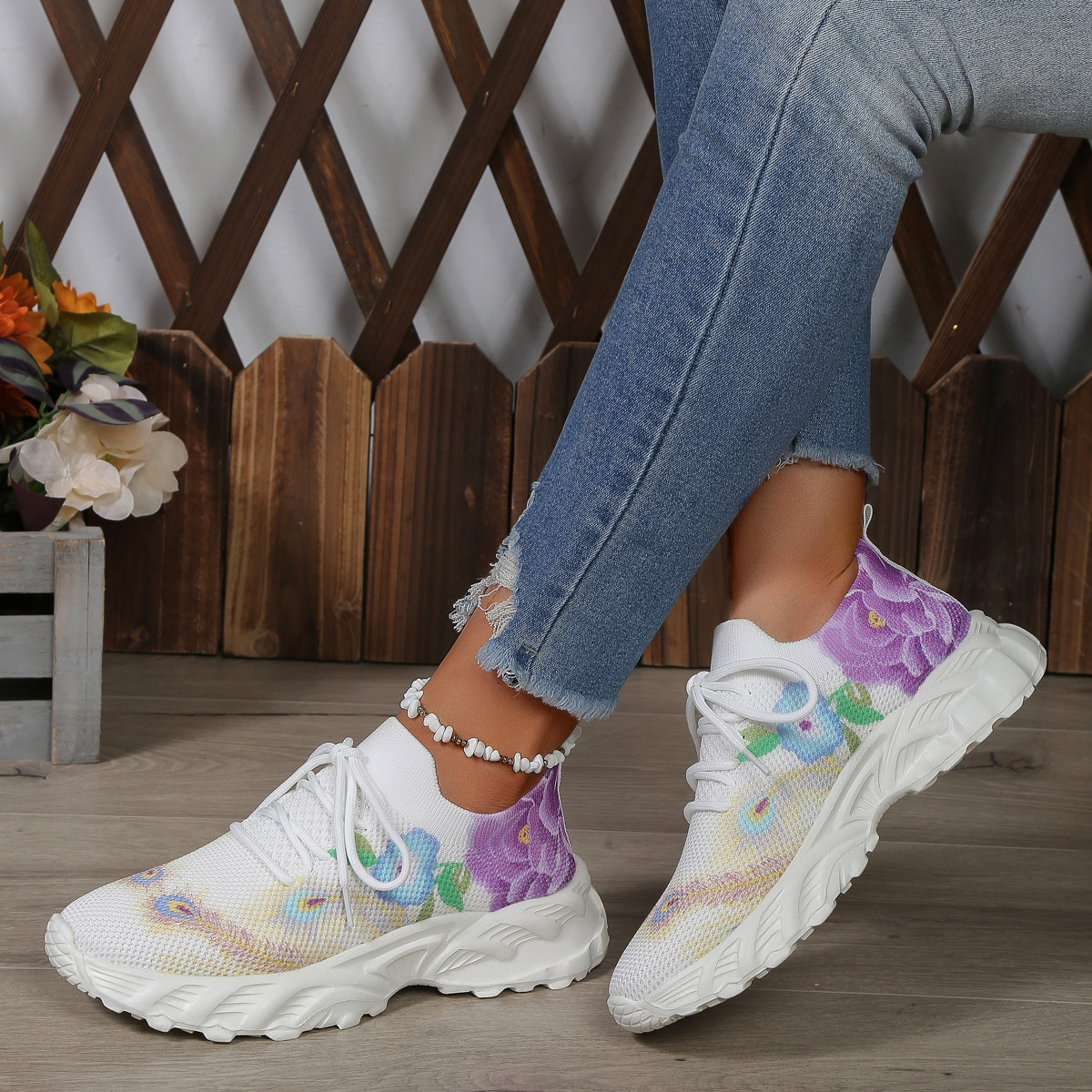 Suole arcobaleno nuovo colore moda femminile con una corrispondenza completa di scarpe sportive casual scarpe da donna in rete_voghion.com