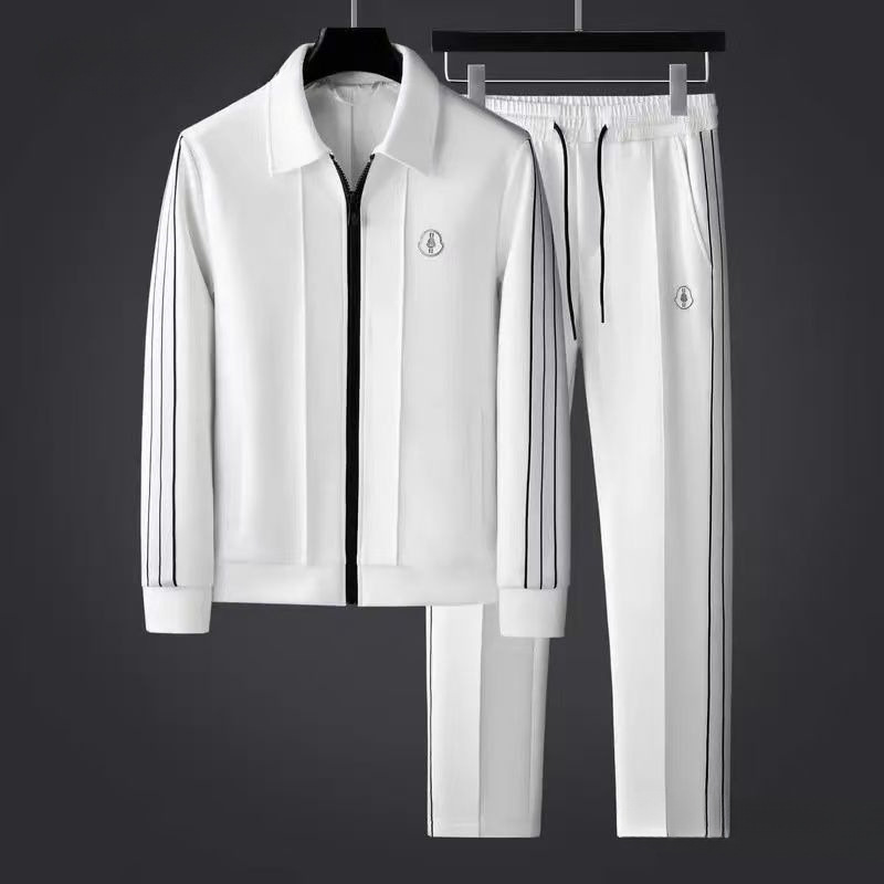 European-Style Spring and Autumn Men's Sports Casual Set with 3D Tailoring, Fashionable Rhinestone Cardigan Jacket for Young Men