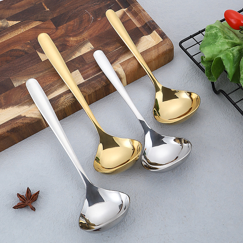 304 de acero inoxidable creativo en forma de corazón sopa cuchara engrosada sola olla caliente cuchara vajilla occidental cuchara pública se puede personalizar logo