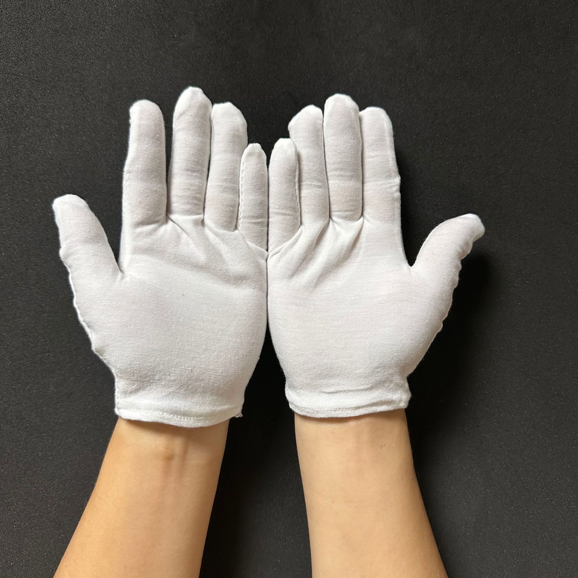Guantes blancos de seguro laboral, inspección gruesa, juego literario, etiqueta, trabajo, cuentas, jersey de algodón puro, guantes de algodón de jardinería de calidad