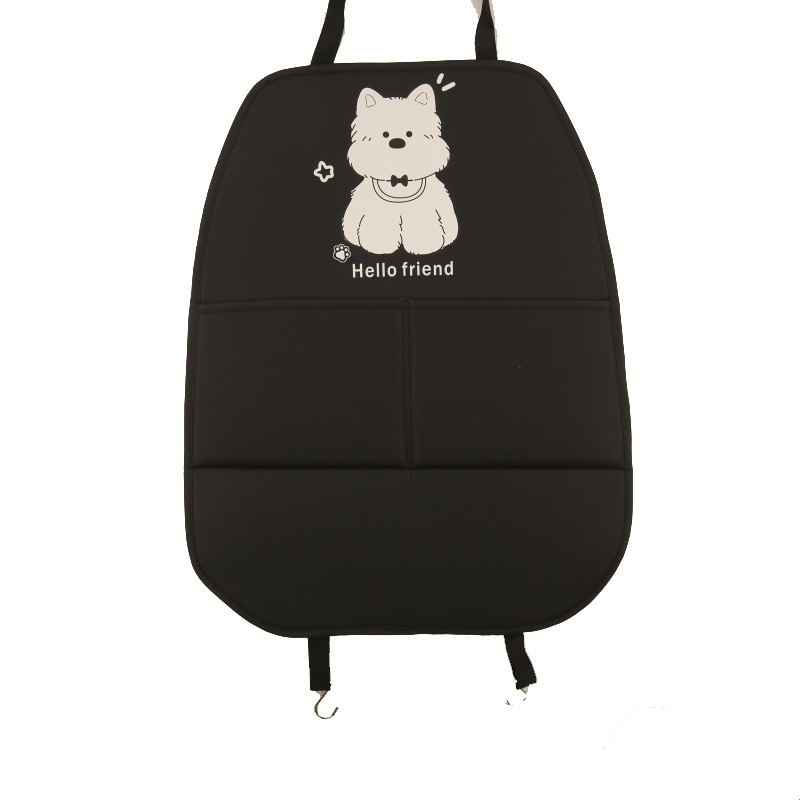Car anti-kick mat, children's seat back anti-kick mat, solid color, no pattern, leather anti-kick mat, universal model