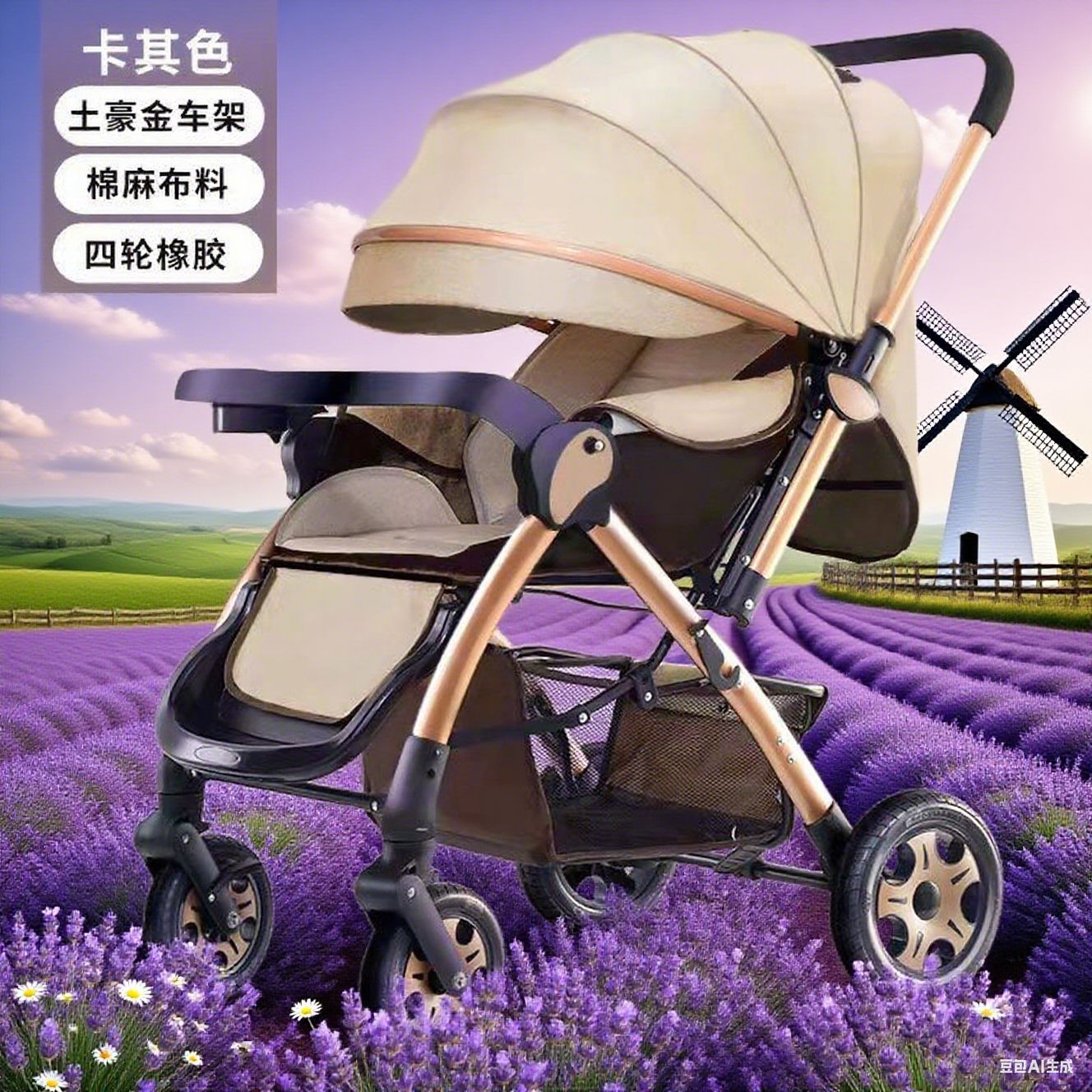alto paisaje cochecito para bebés se puede sentar y acostarse ligero plegable paraguas para bebés cuatro ruedas antichoque cochecito para bebés ruedas grandes cochecito para niños