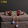 Ethnic organic bracelet pomegranate, earrings, sweater, ethnic style