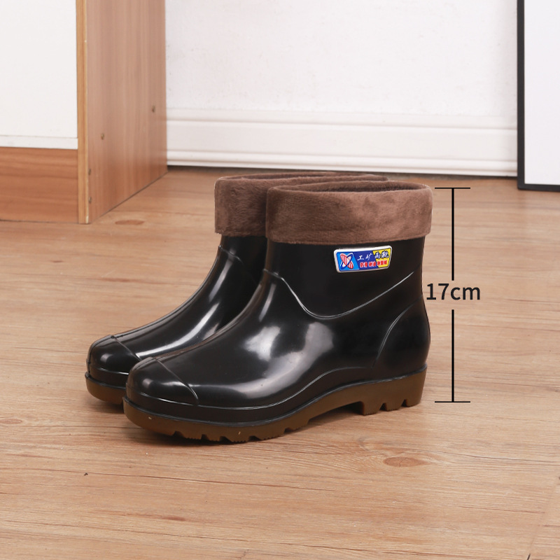 Una pieza de envío libre de desgaste de tendón de vaca para hombres y mujeres calentamiento antiácido y alcalino botas de lluvia antideslizante para el trabajo de lavado de botas de agua