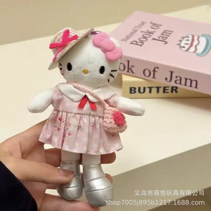 手作り甘くてクールなミレニアムホットガールロングレッグキティバッグペンダントぬいぐるみレトロキーホルダー装飾|undefined