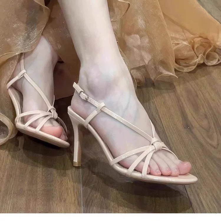 2025 новые летние женские босоножки на шпильке черные римские сексуальные элегантные французские сказочные стильные туфли на высоком каблуке