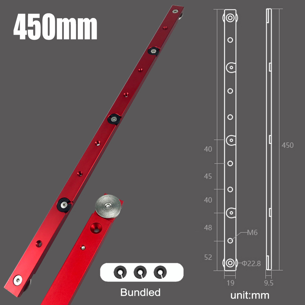 Empuje de carpintería con tira deslizante de bloque rojo 45cm