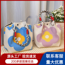 东南亚爆款针织环扣包便携上班外出大容量手提包通勤小方包收纳包