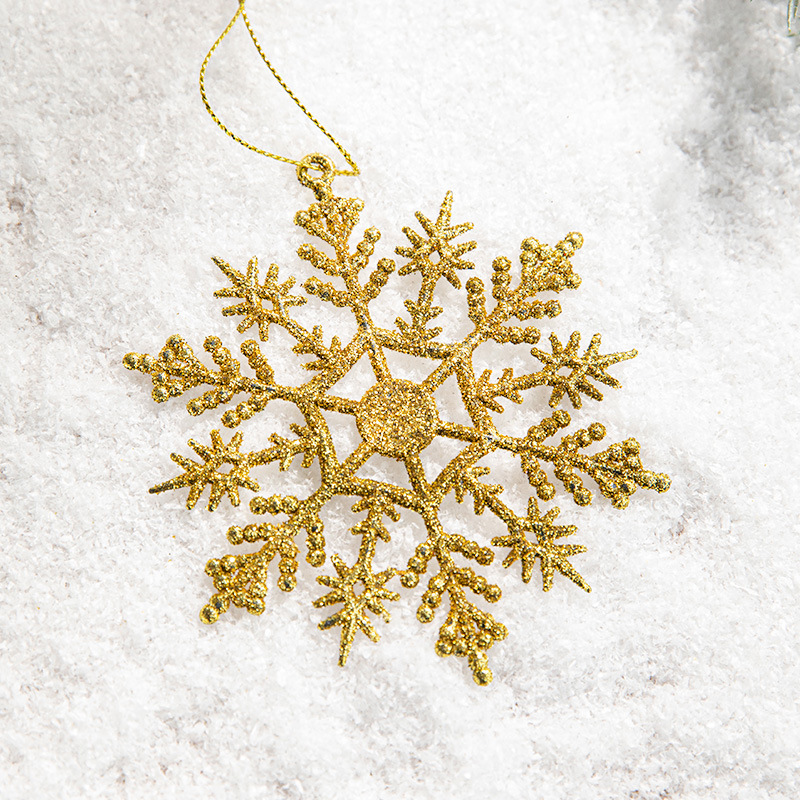 香港恒クリスマス金色プラスチック粉をまいた雪の花片はクリスマスツリーの装飾品を飾ってクリスマスの配置材料を飾ります。|undefined