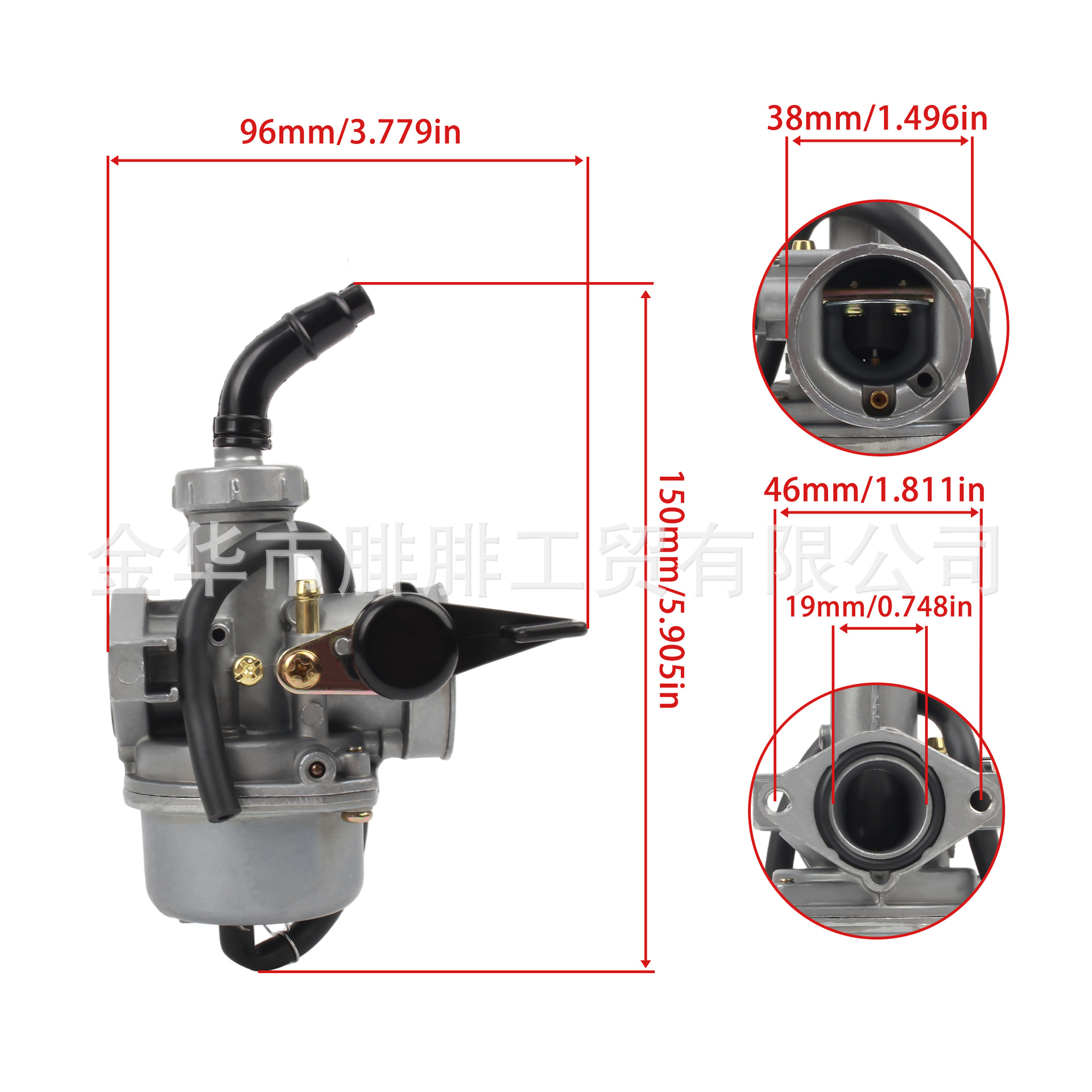 Pz22 Carburetor Is Suitable for 125Cc Kayo Off-Road Atv Engine Aluminum Alloy Modification Parts
