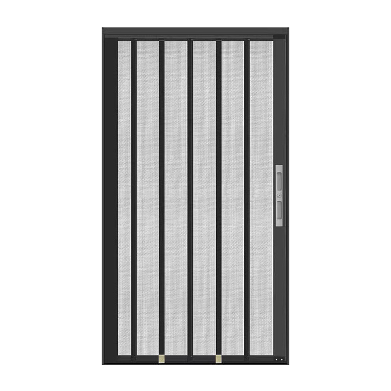Nuevo tipo de puerta de pantalla plegable de malla de oro tipo push-pull anti-mosquito gato perro ratón antirrobo con bloqueo puerta de arena invisible de aleación de aluminio