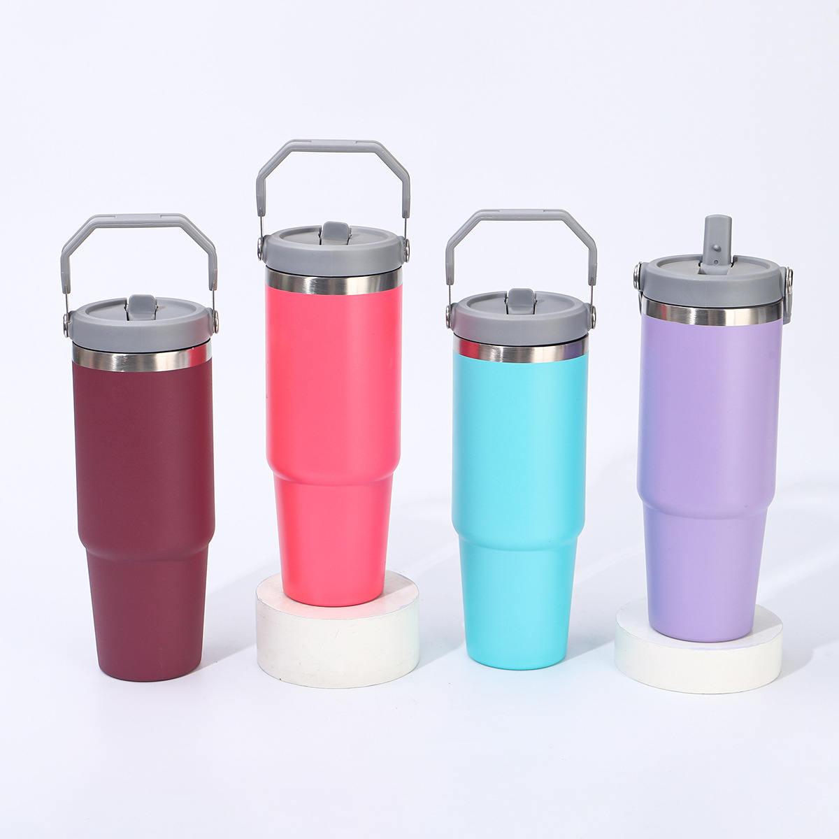 Moda simple de 30oz taza de hielo portátil de gran capacidad 304 taza de acero inoxidable taza de paja de automóvil taza de automóvil