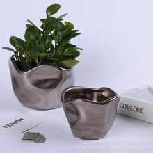 家居轻奢花盆不规则陶瓷办公绿化园艺花盆室内外多肉植物水培花盆