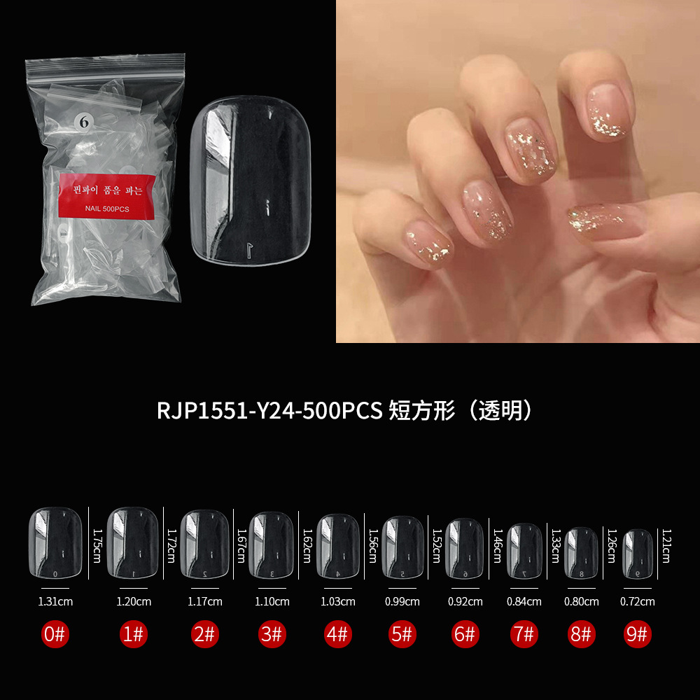 500 piezas de puntas de uñas blancas en una bolsa, varios estilos de uñas suaves sin pliegues, puntas de uñas transparentes, puntas de uñas especiales para uñas postizas. image 14
