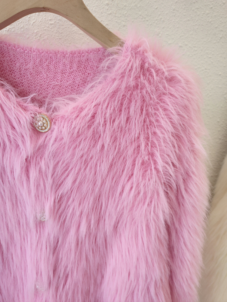 Damenbekleidung Fleece-Strickjacke, Pullover, Jacke, verdickt, kleiner Duftstil, kurz, vielseitig, weich, klebrig, Damenbekleidung_voghion.com