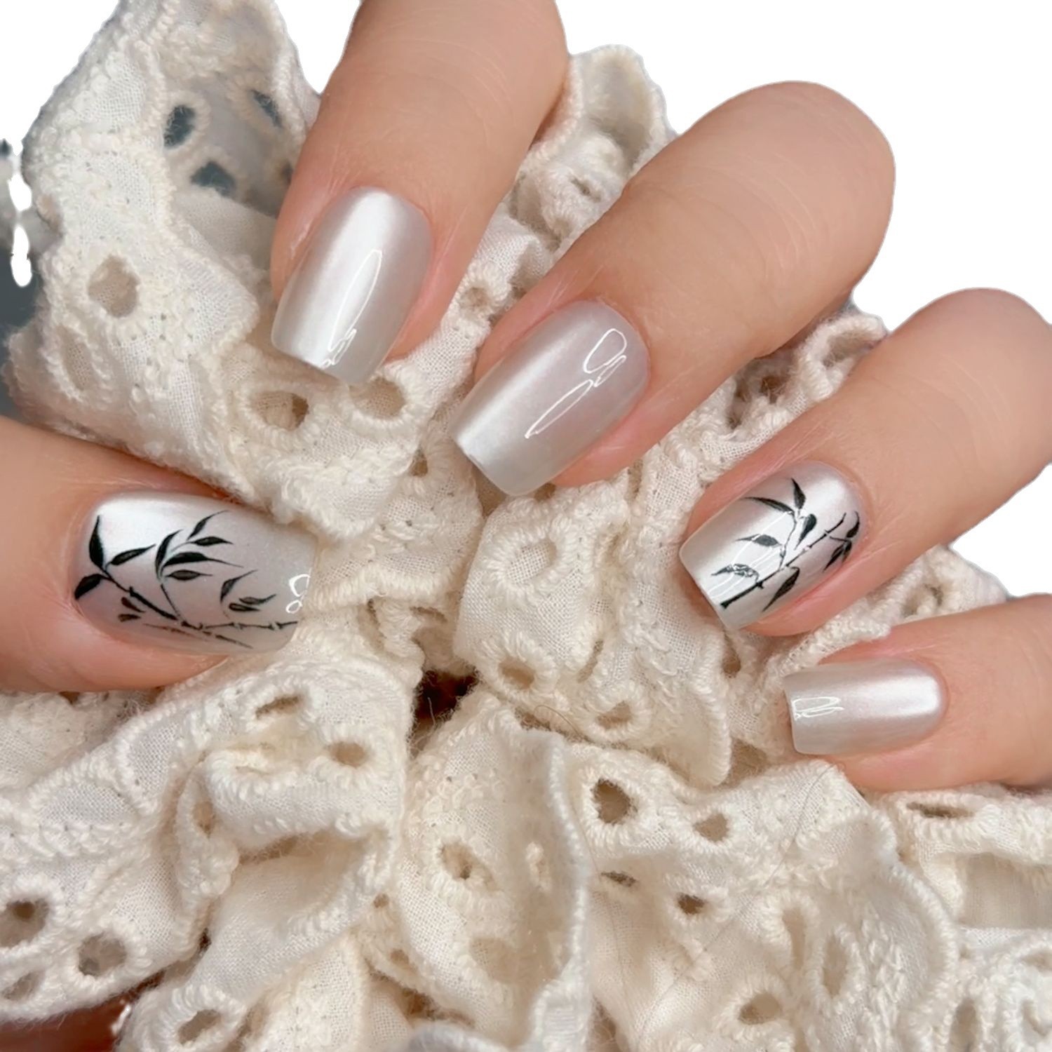 30 piezas de uñas de tamaño completo desgaste de uñas de ojo de gato acabadas de estilo nacional de uñas de bambú cortas desmontables nuevas uñas chinas