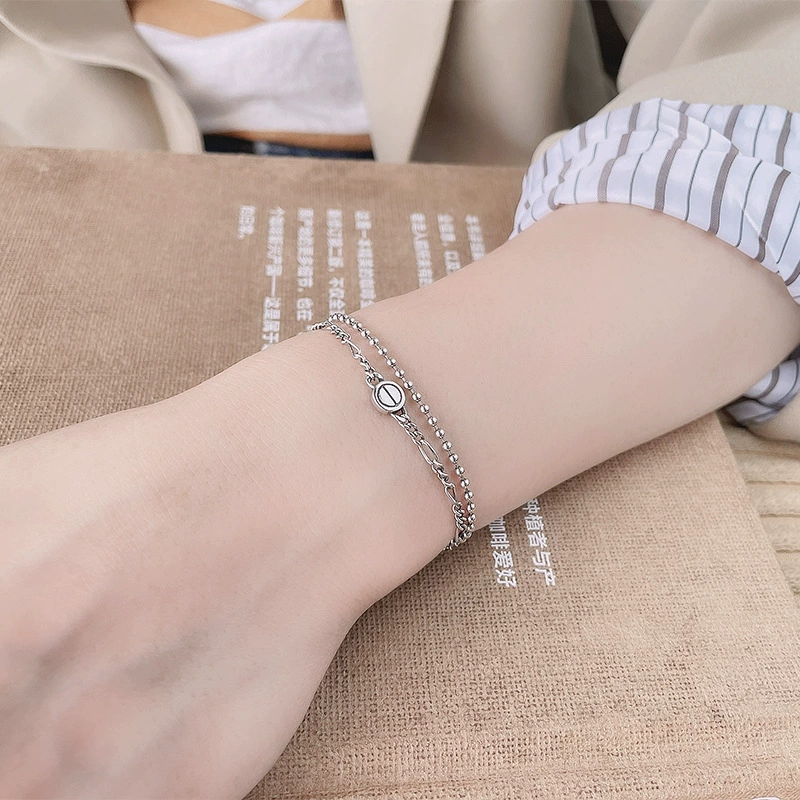 Bracelet, universal chain, fashionable jewelry, silver 925 sample, Japanese and Korean, simple and elegant design, Birthday gift