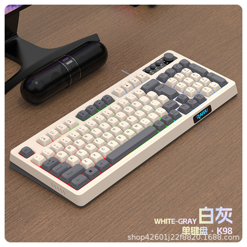 雷魁k 98/t 98有線キーボードマウスセットビジネスゲームマルチメディアノブ付きマウスセット直販|undefined