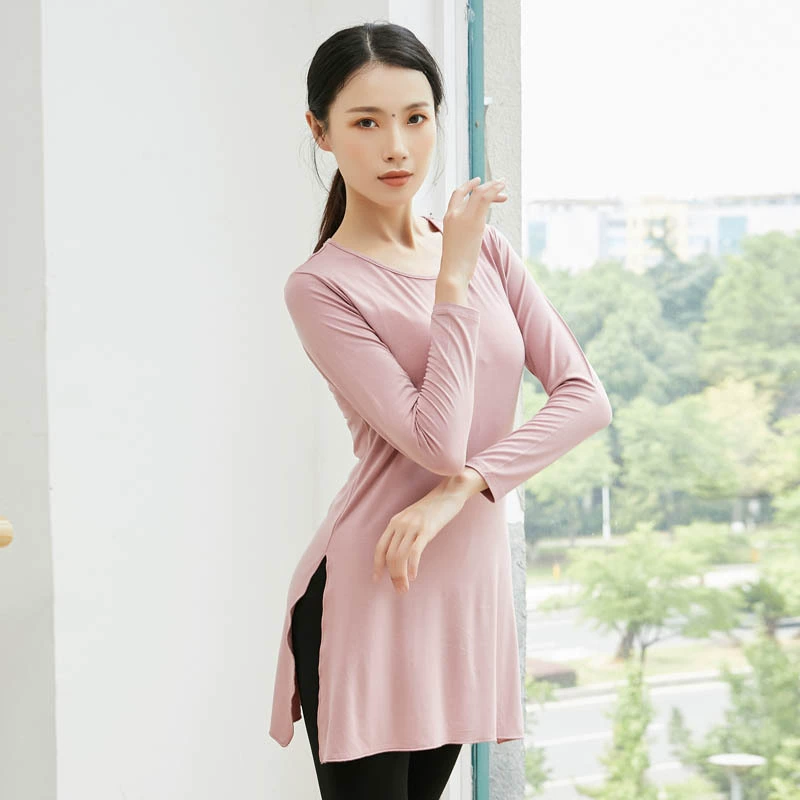 Весенняя свободная одежда для современных танцев с длинным рукавом, женский топ для танцев для взрослых, одежда для классических танцев