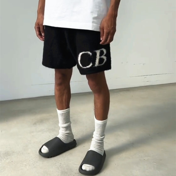 American Style Trendy Brand Cole Buxton Jacquard Wool cb Letter Loose High Street Trendy All-match Shorts Men's Summer