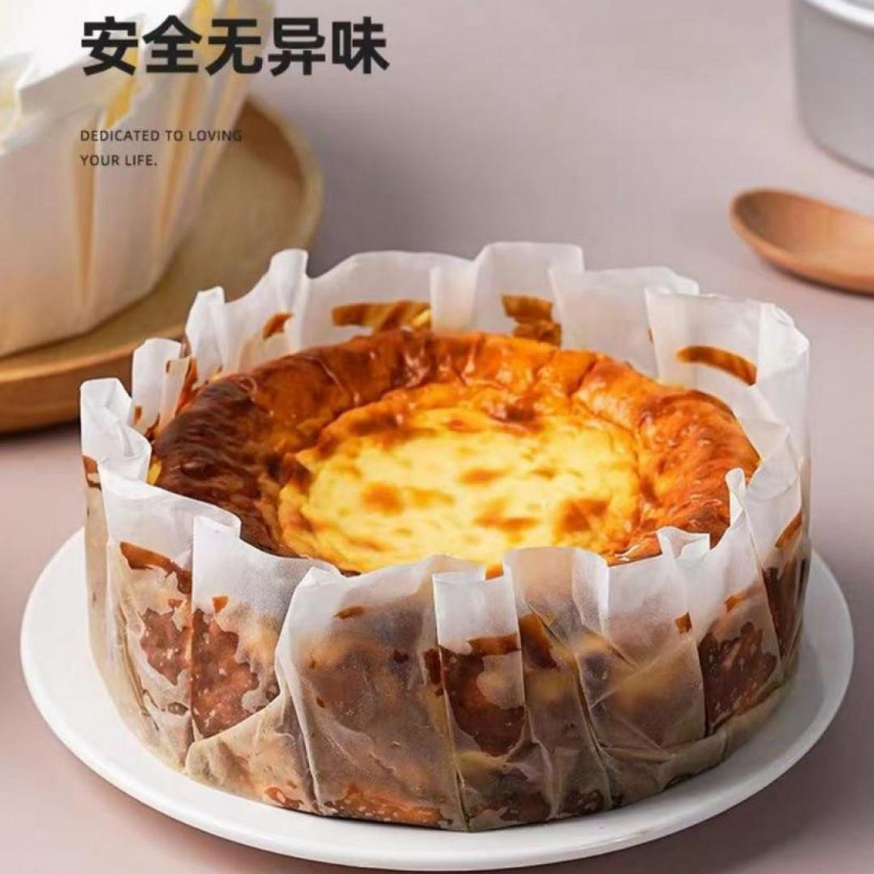 Round Basque oil paper cake molds for home use, no folding required, disposable, easy to release, and versatile for baking
