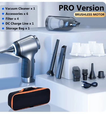 Car Wireless Vacuum Cleaner: Tozsoranlar - brushless-plus-five-filters-plus-an-orange-strip-bag