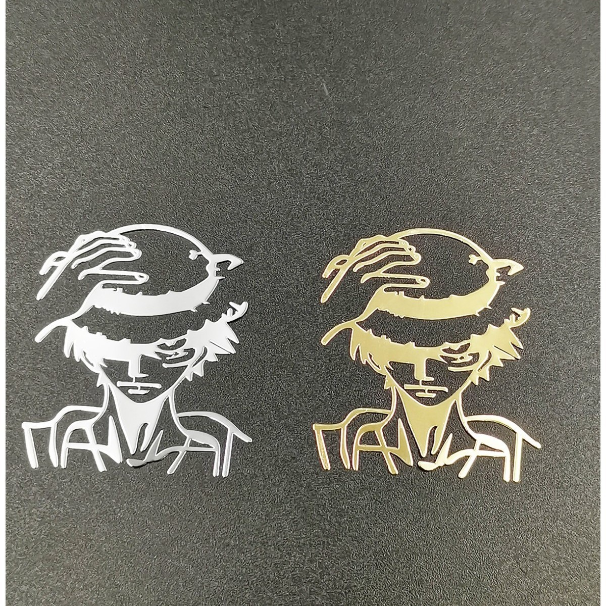 路飞海盗王动漫周边手机金属贴电铸金属标牌超薄不干胶贴