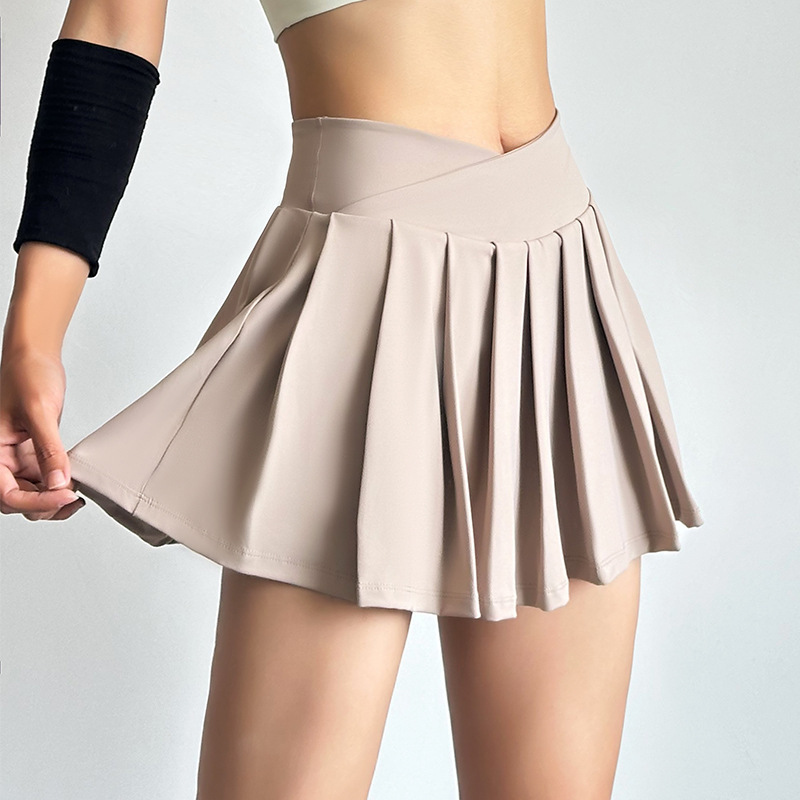 Yoga de mujer falda corta de tenis transfronterizo golf doblado cintura alta anti-caminar la velocidad de la luz seca deportes al aire libre fitness diario image 4