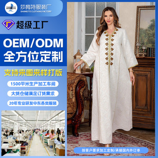 New Muslim Women's Dubai Dress Middle Eastern Dress Evening Dress Ethnic Style Abaya Embroidered Robe for Women