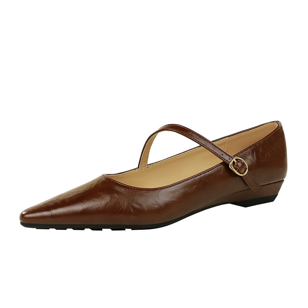 3683-12 Koreanischer Stil, schlichter, bequemer Keilabsatz mit flachem, spitzem Absatz und vielseitigem Griffmuster für Damen_voghion.com