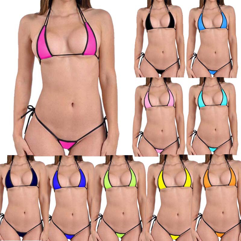 Cross-border sexy lingerie Women's European and American sexy lace-up three-point bikini perspective temptation bra underwear suit Cross-border sexy lingerie Women's European and American sexy lace-up three-point bikini perspective temptation bra underwear suit