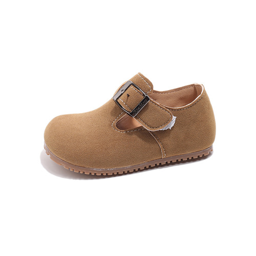 Baby's Leather Shoes Korean Style for Girls, Soft Sole Casual Shoes, Autumn New Arrival Children's Non-slip Bean Shoes