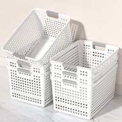 桌面镂空收纳盒家用零食玩具塑料置物筐日式收纳筐宿舍厨房收纳篮