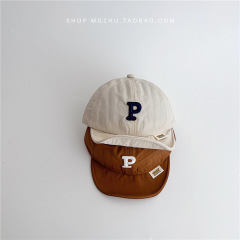Baby hat summer thin style ins letter embroidery soft brim peaked cap 1-2 years old baby sun protection quick-drying baseball cap