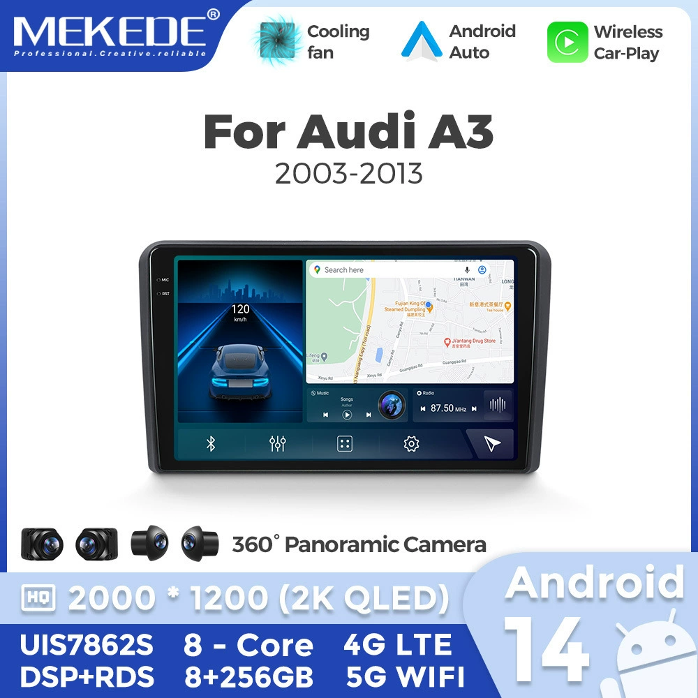 Кросс-бордер взрыв подходит для модификации Android CarPlay на Audi A3 после обратного разворота навигационного хоста